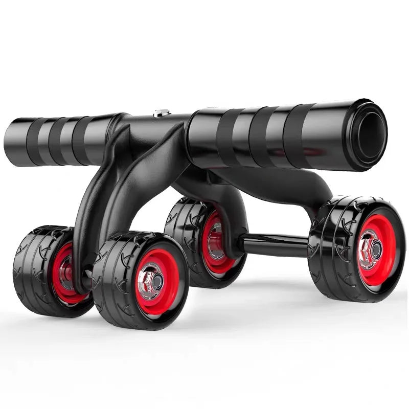 4-Wheel Abdominal Roller With Resistance Ropes