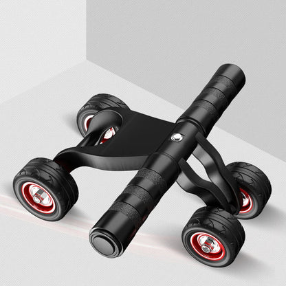 4-Wheel Abdominal Roller With Resistance Ropes