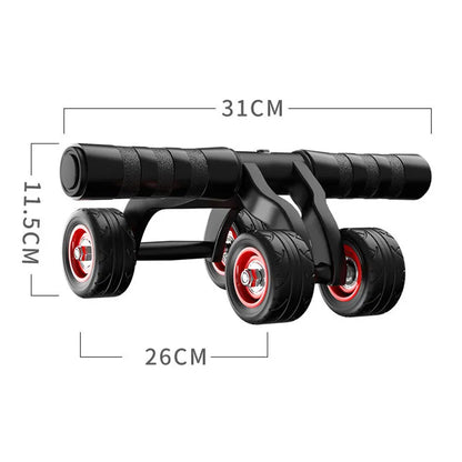 4-Wheel Abdominal Roller With Resistance Ropes