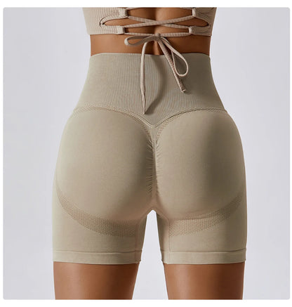 High Waist Seamless Sports Shorts