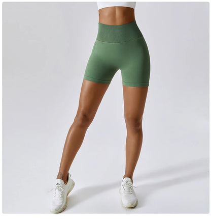 High Waist Seamless Sports Shorts