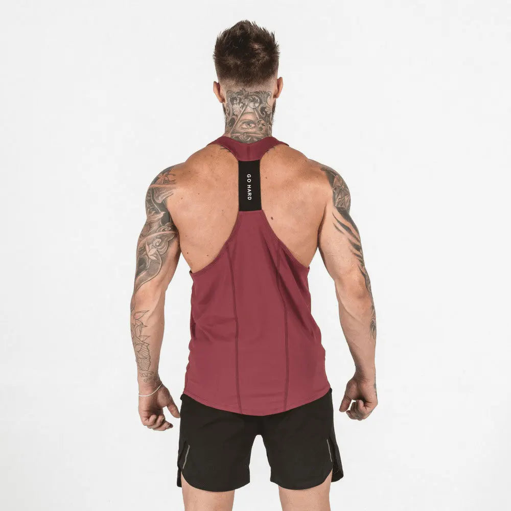 GO HARD Y-Back Gym Stringer Tank Top