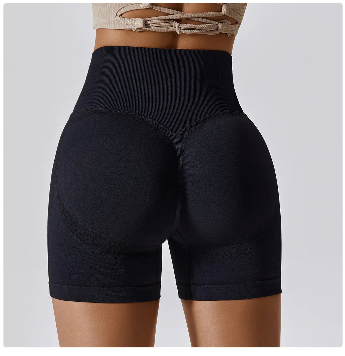 High Waist Seamless Sports Shorts