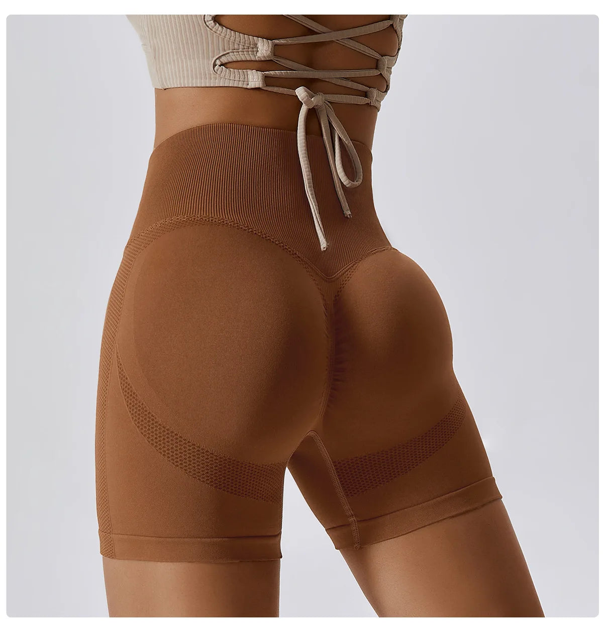 High Waist Seamless Sports Shorts