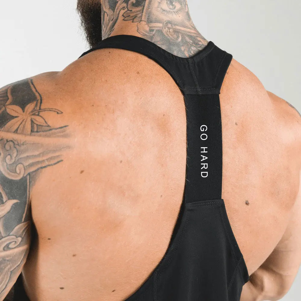 GO HARD Y-Back Gym Stringer Tank Top