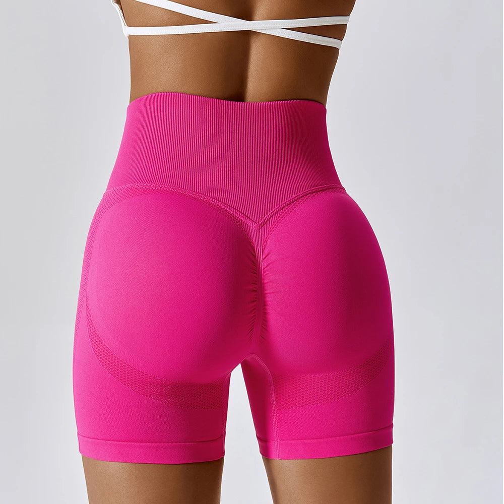 High Waist Seamless Sports Shorts