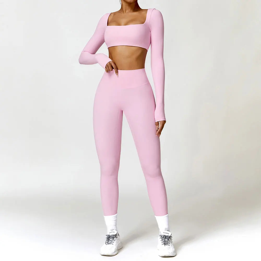 Tracksuit Yoga Set 2PCS Sportswear Crop Top Sports Suit