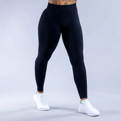 Impact Leggings Low Ribbed Band Scrunch Bum Seamless Sweat Wicking Tights