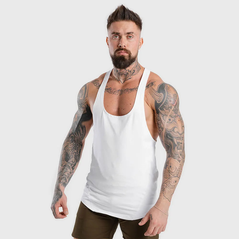 GO HARD Y-Back Gym Stringer Tank Top