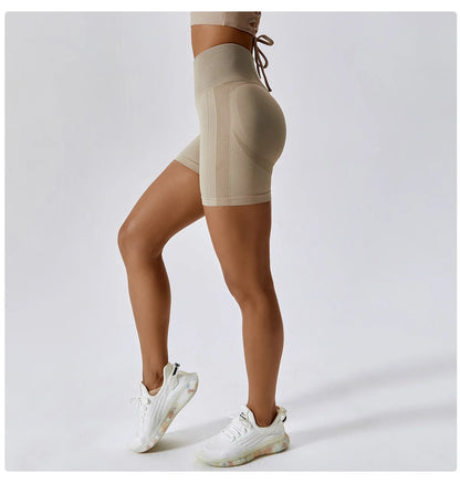 High Waist Seamless Sports Shorts