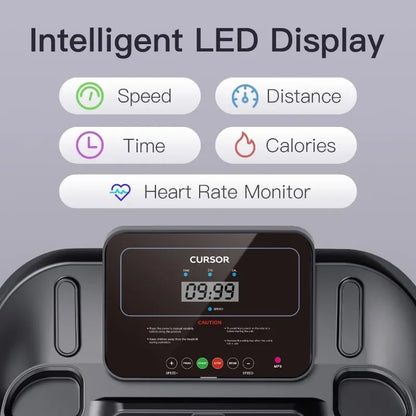 CURSOR Home Folding Treadmill with Pulse Sensor