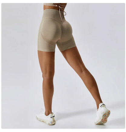 High Waist Seamless Sports Shorts