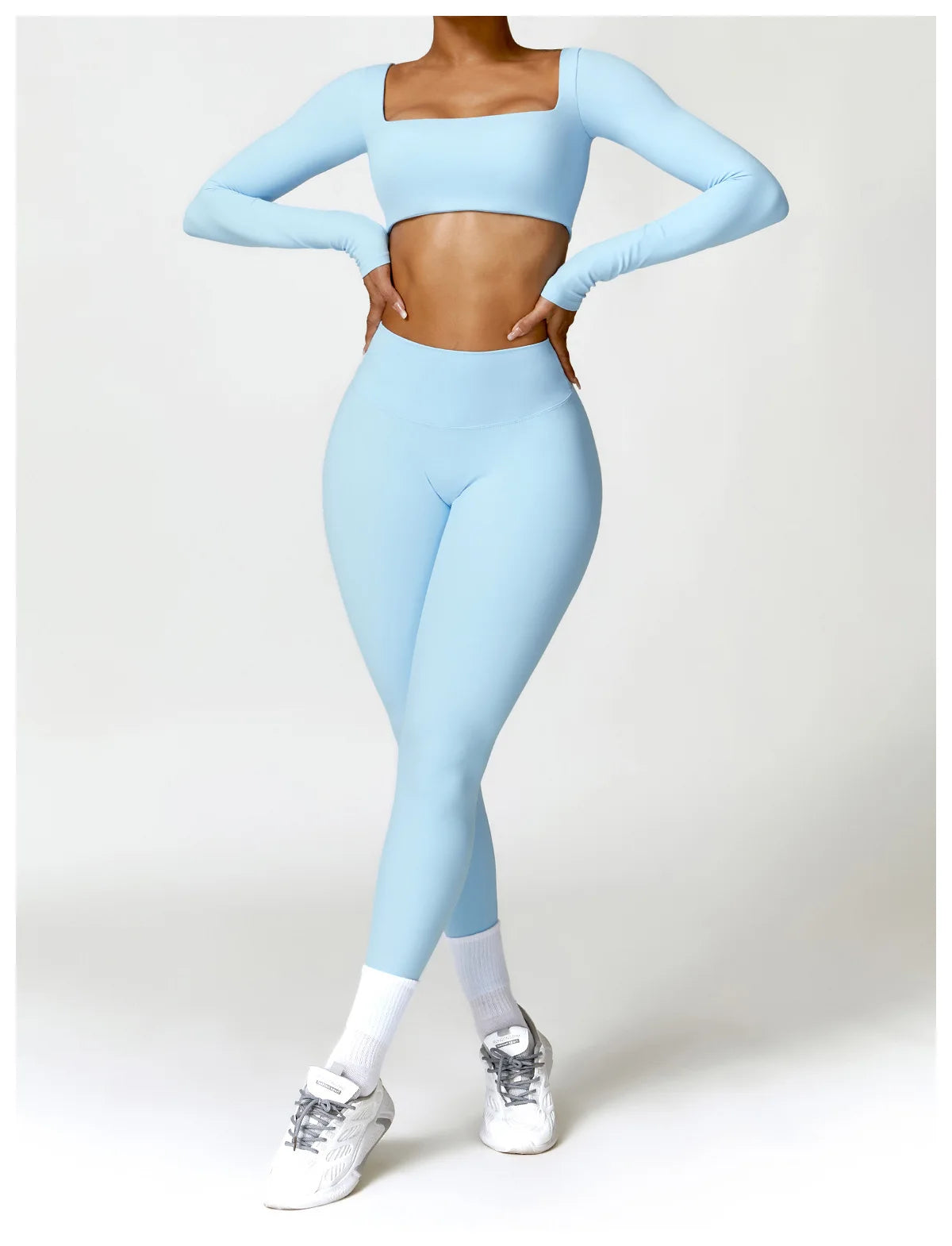 Tracksuit Yoga Set 2PCS Sportswear Crop Top Sports Suit