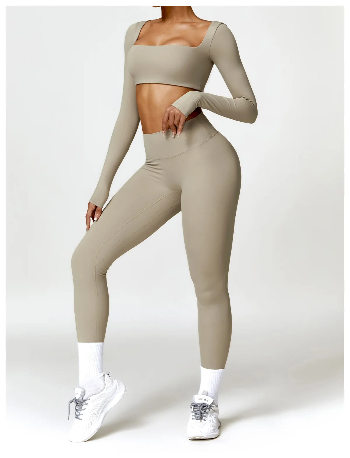 Tracksuit Yoga Set 2PCS Sportswear Crop Top Sports Suit