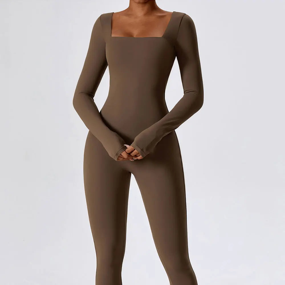 Long Sleeved One Piece Sports Jumpsuit