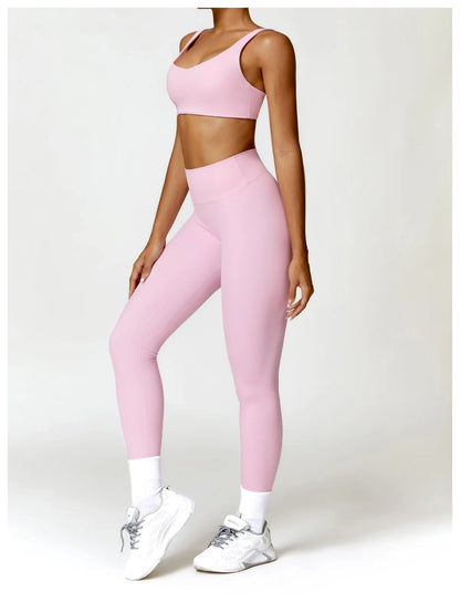 Tracksuit Yoga Set 2PCS Sportswear Crop Top Sports Suit