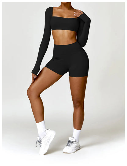 Tracksuit Yoga Set 2PCS Sportswear Crop Top Sports Suit