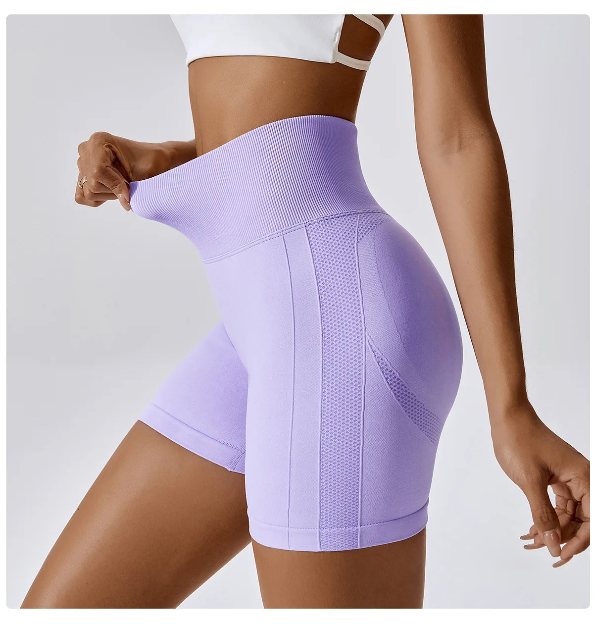 High Waist Seamless Sports Shorts