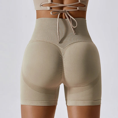 High Waist Seamless Sports Shorts